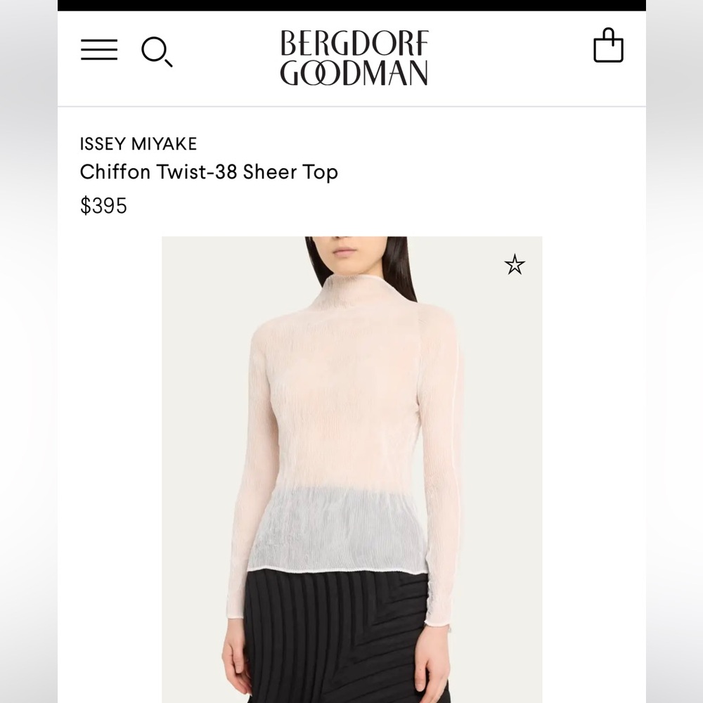 Issey Miyake white chiffon twist top